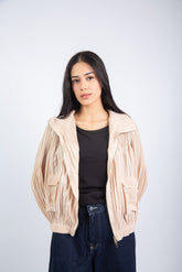 Urban Fringe Jacket- Beige